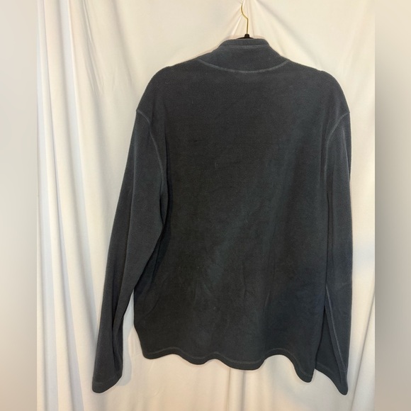 Men's Eddie Bauer  Blue and Orange Quarter-Zip Fleece Pullover - Picture 3 of 5